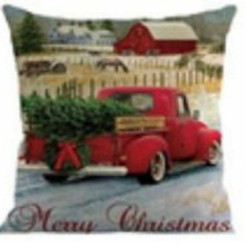 2 New Linen Cotton Holiday Pillow Covers
